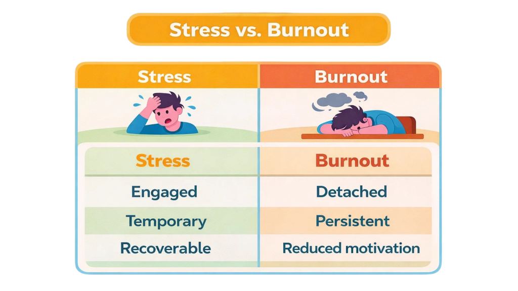 Stress vs Burnout Comparison