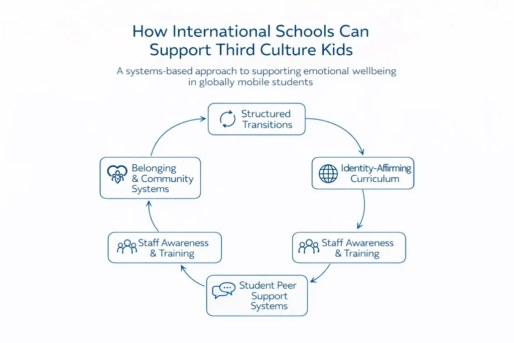 International school framework for supporting Third Culture Kids emotional wellbeing and mental health